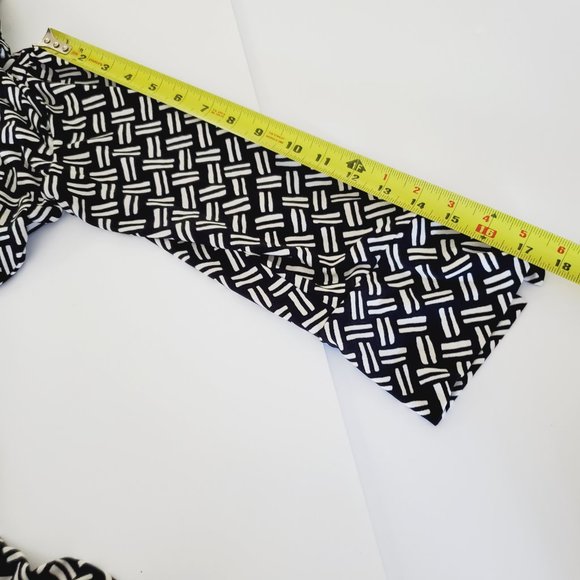 Laundry by Design Dress Wrap Geometric Retro Vintage Stretch Black White M - Picture 10 of 10